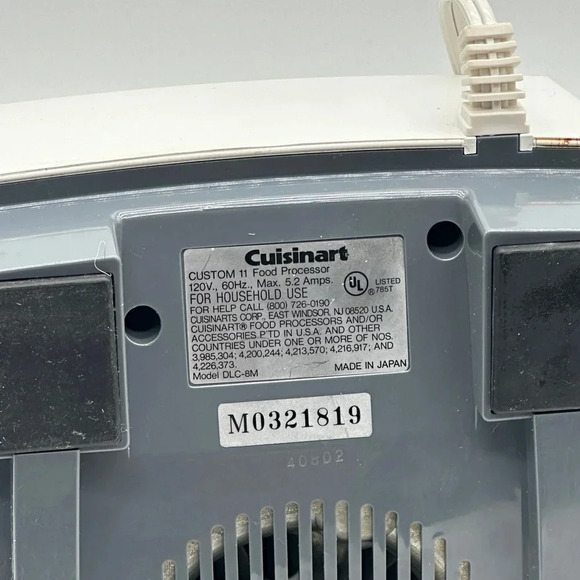 Vintage Cuisinart DLC-8E Food Processor Base Made in Japan - Picture 8 of 8